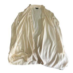 Theory Womens Aya Fluidity Wool Silk Cardigan Sweater Cream Knit Size Small